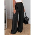 thumbnail image 5 of Wide Leg Pants Woman Spring Pockets Loose Flowy Trousers Lounge Palazzo Pant Vacation Clothes Black L, 5 of 10