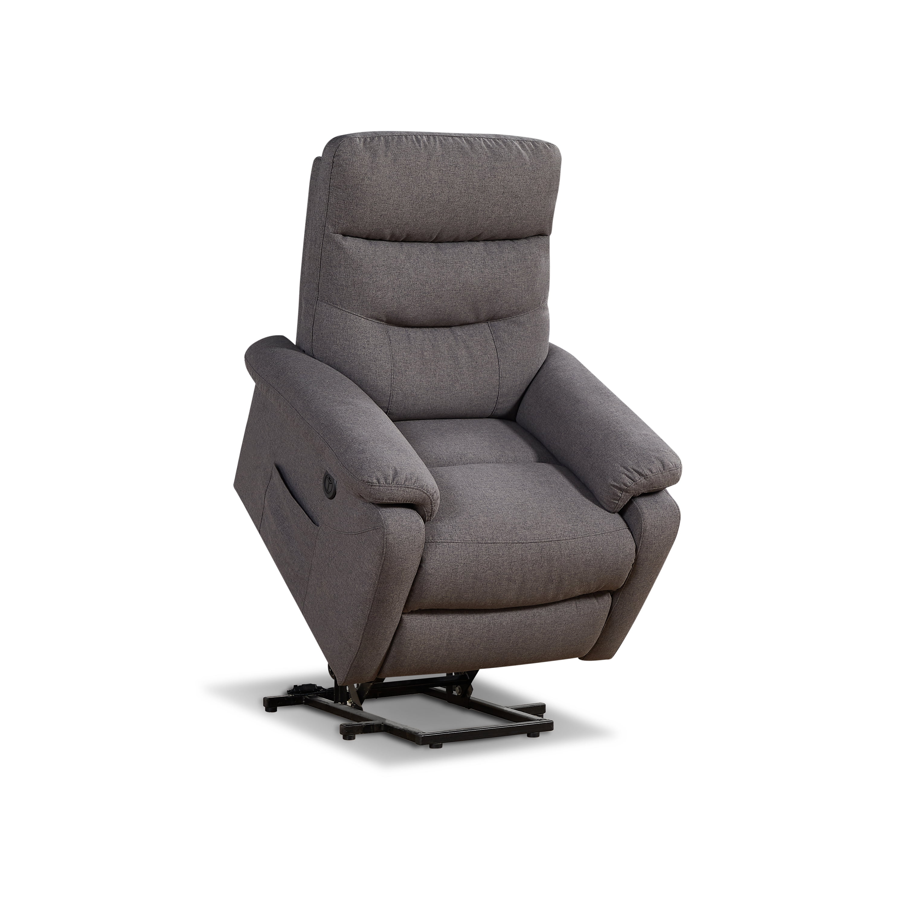 Contemporary Lift Chair Recliner with Grey Fabric Upholstery