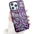 thumbnail image 7 of Compatible with iPhone Case,Luxury Glitter Electroplating Flower Floral [ Drop&Full Body Protection] Shockproof Cover Phone Case (Silver,iPhone 12 Pro Max), 7 of 7