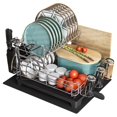 thumbnail image 1 of Escurridor de Trastes Acero Inoxidable para Mostrador de Cocina, Escurridor de Platos con Soporte para Copas de Vino, Estante para Cubiertos y Almohadilla de Secado Adicional, 1 of 7