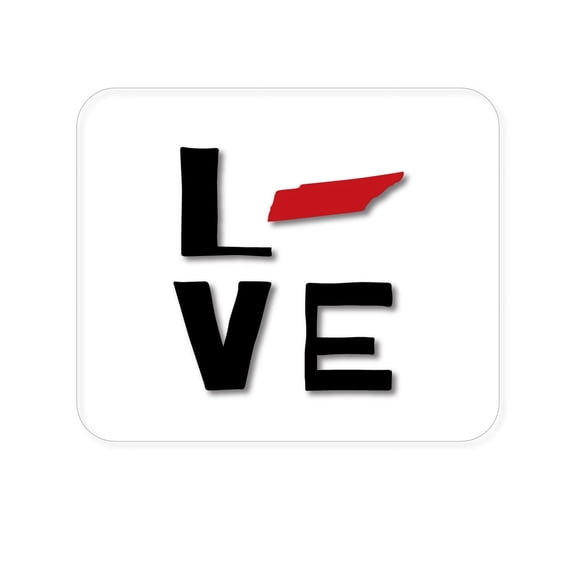 DistinctInk Mouse Pad - 1/4" Foam Rubber - Tennessee - Love Black & Red