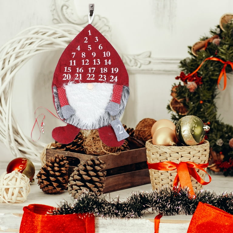Christmas Swedish Gnome Design Advent Calendar Hanging Christmas Red Hat  Swedish Santa Countdown Calendar for Christmas Decorations - Walmart.com