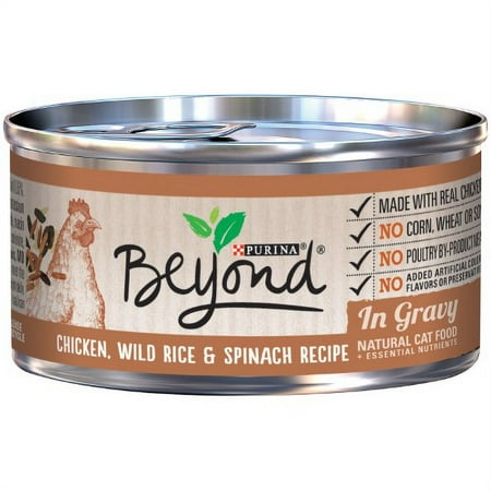 Purina Beyond Chicken Wild Rice & Spinach Recipe in Gravy Wet Cat Food, 3 oz