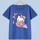 thumbnail image 5 of Hello Kitty nueva camiseta de dibujos animados para niños de primavera y verano, camisa de algodón transpirable para niñas, pantalón corto informal de manga corta para niños, 5 of 5