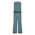 thumbnail image 5 of Penkiiy Women's Summer 2 Piece Outfits Sleeveless Linen Tank Top Wide Leg Pants Jumpsuits Vacation Matching Sets XL Blue, 5 of 6