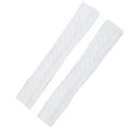 thumbnail image 3 of Naierhg 1 Pair Arm Warmers Fingerless Thumb Hole Super Soft Knitted Stretchy Cold Resistant Solid Color Winter Long Sleeves Gloves Mittens White, 3 of 8