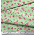 thumbnail image 2 of Soimoi Polyester Crepe Fabric Seeds & Watermelon Fruits Print Fabric by The Yard 42 Inch Wide, 2 of 3