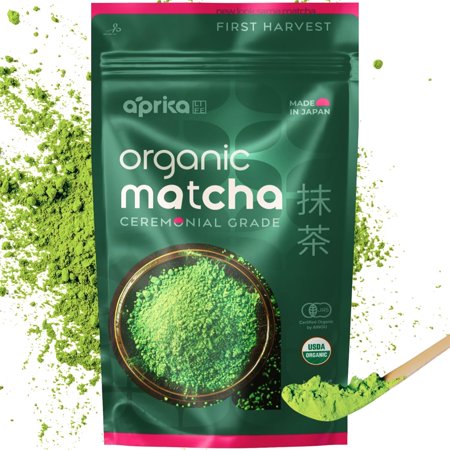 Aprika Life Japanese Ceremonial Matcha Green Tea Powder - USDA & JAS Organic - Premium, First Harvest from Japan - 100g / 3.5 oz