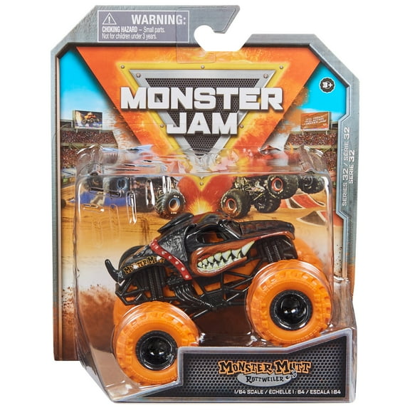 Monster Jam, Official Monster Mutt Rottweiler Monster Truck, Die-Cast Vehicle, 1:64 Scale, Kids Toys for Boys Ages 3 and up