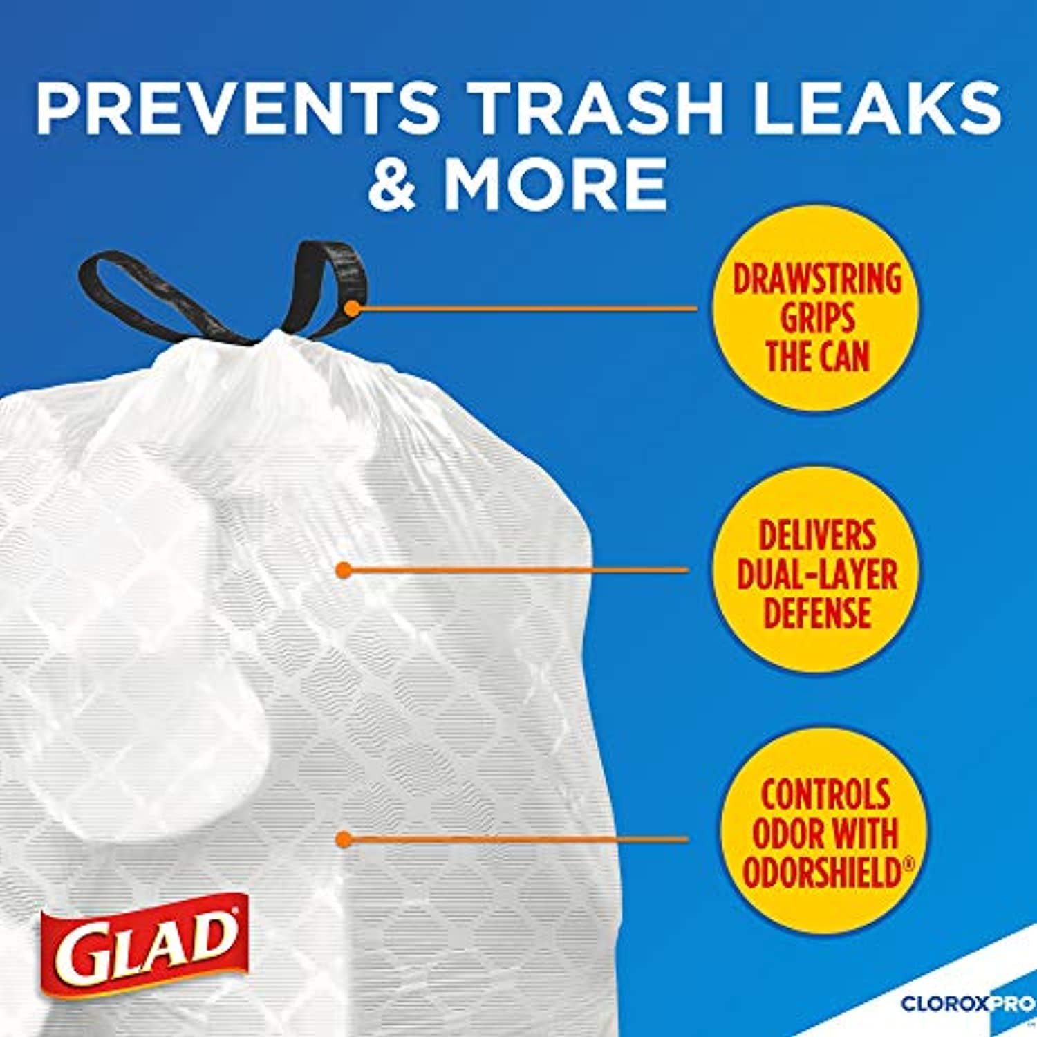 Glad ForceFlex 13 Gal. White Tall Kitchen Drawstring Unscented Trash Bags  (90-Count) 1258778536 - The Home Depot