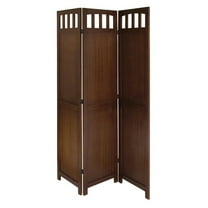 FurniFact Antique Walnut Room Divider Panel – Folding Screen for Room Partition