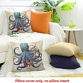 thumbnail image 4 of Creowell Octopus Theme Pillow Cushion Case for Sofa Couch Decor, Set of 1 Home Decor Throw Pillow Cover 24x24in, 4 of 5