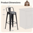 thumbnail image 7 of Devoko 30 Inch Metal Bar Stools Set of 4, Stackable Kitchen Island Bar Stools with Removable Back, Industrial Dining Chairs for Kitchen, Dining Room（Black）, 7 of 7