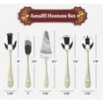 thumbnail image 4 of 40 Piece Flatware Set - Includes 5 Piece Hostess Set - Vintage Design Handle with Gold Detailing - 18/10 Stainless (45 Piece, Amalfi), 4 of 14