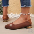 thumbnail image 5 of Women's Wide Width Flat Shoes Pointed Toe Suede Slip On Office Ballet Flats Brown 7.5, 5 of 7