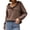 Brown, variant on Autumn/Winter Women's Knitting Casual Long Sleeve Button Ruffle Pullover Sweater Soft and Stylish