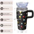 thumbnail image 3 of Leak Proof Lid 20oz Stainless Steel Insulated Tumbler With Handle Geometric Pattern Double Wall Travel Mug and Straw, 3 of 5