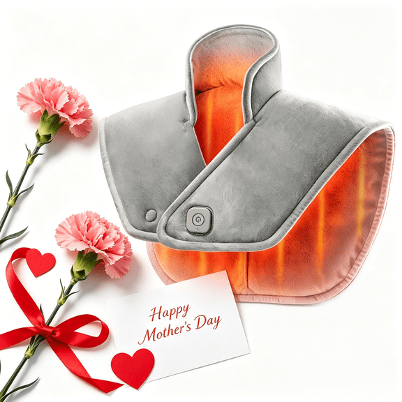 Mynt Heating Pad for Neck Shoulder Back, Mother's Day Gifts-Weighted Electric Warmer, 3 Heat Settings with Auto Off, Gray