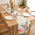 thumbnail image 3 of Bunny Easter Table Runner - 36 Inch Long, Kitchen Dining Table Runner Dresser Scarves, Eucalyptus Spring Floral Farmhouse Weeping Farmhouse Decor for Coffee Tables Wedding Party Banquet, 3 of 8