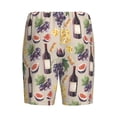 thumbnail image 2 of Lsque Watercolor Bottles And Glasses Mens Sleep Pajama Shorts,Short Pajama Pants, Cotton Ultra-Soft Knit-Large, 2 of 9