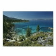 thumbnail image 1 of Lake Forest Cutting Board, Natural Scenery of Lake Tahoe Kayaking Shore Rocks, Decorative Tempered Glass Cutting and Serving Board, in 3 Sizes, by Ambesonne, 1 of 2