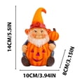 thumbnail image 2 of Adorno de resina luminoso de calabaza Goblin de Halloween | Figura decorativa de gnomo anciano | Decoración festiva de otoño | 14,5x10x7,5cm | Acento de escritorio ecológico, 2 of 5