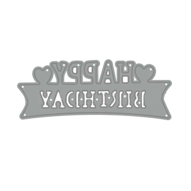 CANKER Happy Birthday Words Metal Die Cuts Blade Punch Stencils Dies for Classroom Use