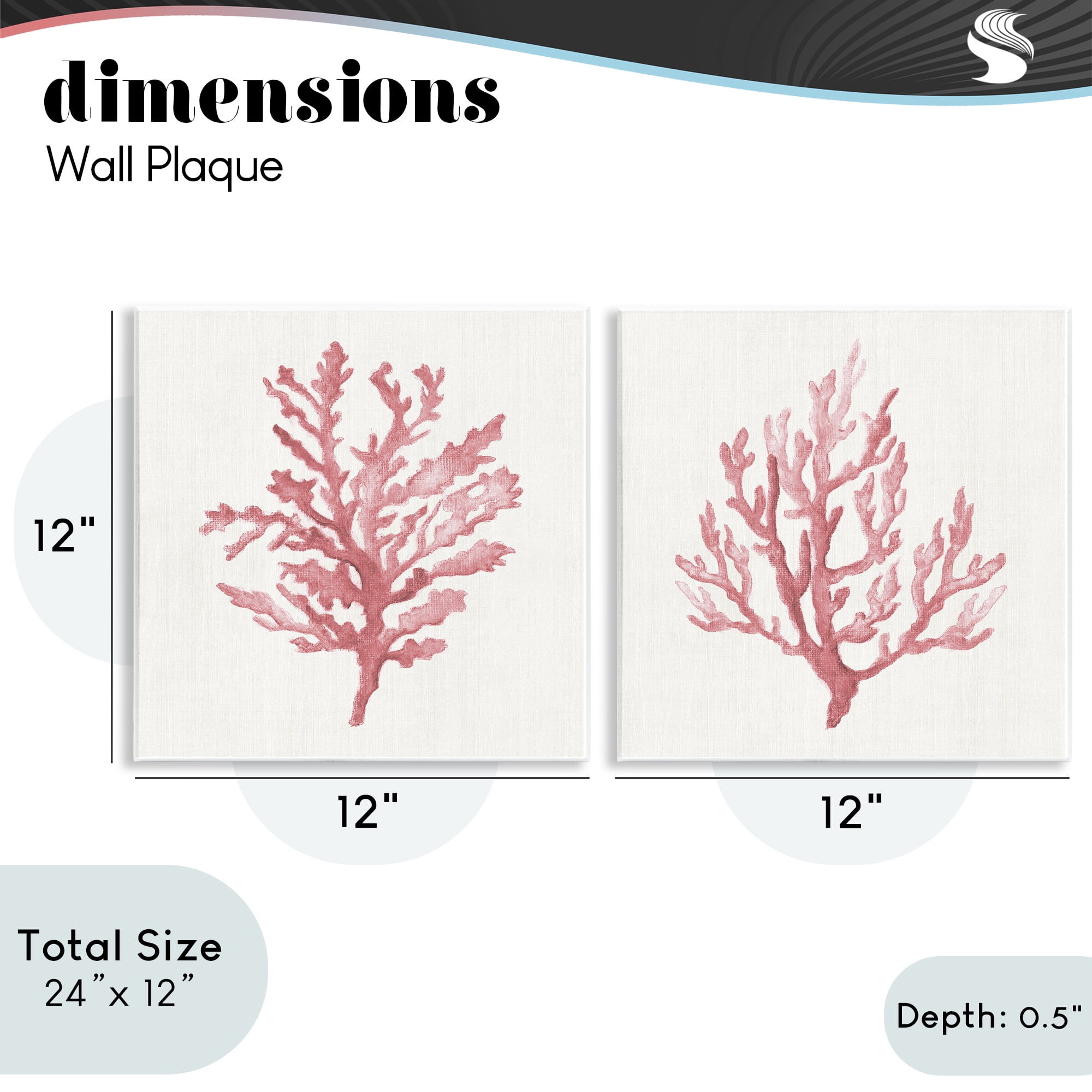 Stupell Industries Rosy Pink Coral Branches 2 Piece Wall Plaque Art Set, design by Janet Tava