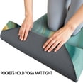 thumbnail image 3 of Teal Marble Gold Wave Pattern Hot Yoga Mat Towel Non Slip for Hot Yoga - Quick-Drying Yoga Mat Cover with 4 Corner Pockets with Travel Bag - Hot Yoga Towel Non Slip 74"x26", 3 of 6