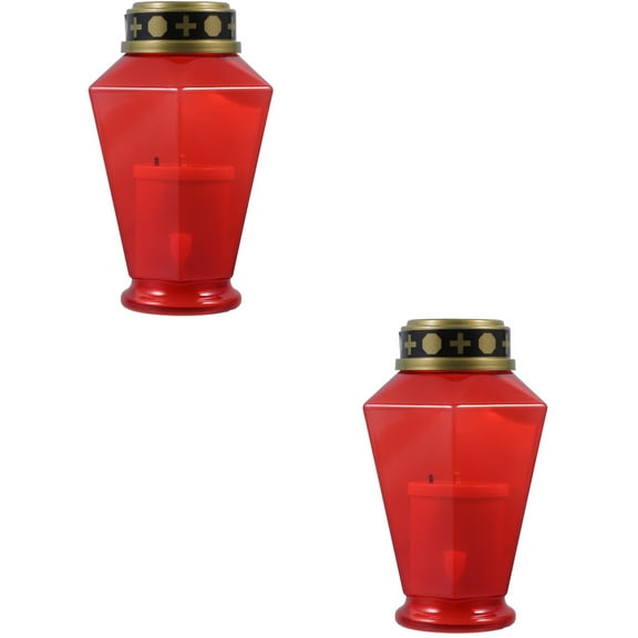 MLINS 2pcs Lighted Cross Candle Led Jesus Candle Table Battery Operated Candle Light Cross Led Candle Religious Candle Jesus Candle Light Tea Lights Plastic