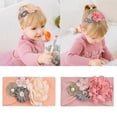 thumbnail image 4 of 2 Pcs Bandeau Bébé Mode Fleur Perle Décor Turban Bandeau Cheveux Bébé, 4 of 10