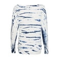 thumbnail image 3 of MV Sport Women's French Terry Off-the-Shoulder Tie-Dyed Sweatshirt Size S Color Blues, 3 of 3