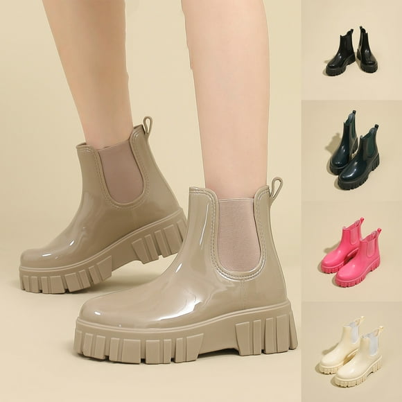 Rain Boots Women Non Slip Detachable With Inside Rain Boots Waterproof Rubber Water Shoes Women's Rubber Boots Beige 41