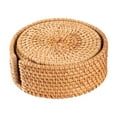 thumbnail image 1 of Bgsha Handcrafted Rattan Coasters Set Golden Color Diameter 8/10/13/16/18/20cm Perfect Addition to Your Table Setting, 1 of 10