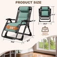 thumbnail image 4 of NAIZEA Adjustable Zero Gravity Chair with Cup Holder - Green, 4 of 9