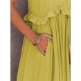 thumbnail image 6 of Anbech Women 2024 Ruffled Pleated Dress Flowy Long Sundress Sleeveless Boho Beach Party Dresses, 6 of 7