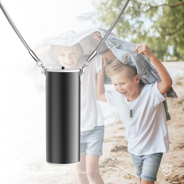 Purificador de Aire Personal Portátil Portátil USB CA USB Limpiador de Aire Colr de Aire para Bacterias Alérgenos Viajes Adultos Niños Gris Colco Limpiador de collares de aire
