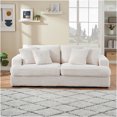 thumbnail image 2 of JERFIT Modern 3-Seater Corduroy Sofa with 4 Pillows, Plush Comfort Couch for Living Room, Apartment, White, 2 of 8