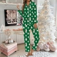 thumbnail image 2 of christmas family pajama sets for women matching plaid sleepwear Women's Christmas Tree Print Button Pocket Long Sleeve Trousers Home Pajama Set, 2 of 5