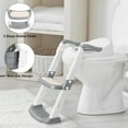 thumbnail image 3 of Toddler Toilet Seat with Step Stool Foldable Potty Training Toilet Seat, Gray White, 3 of 7