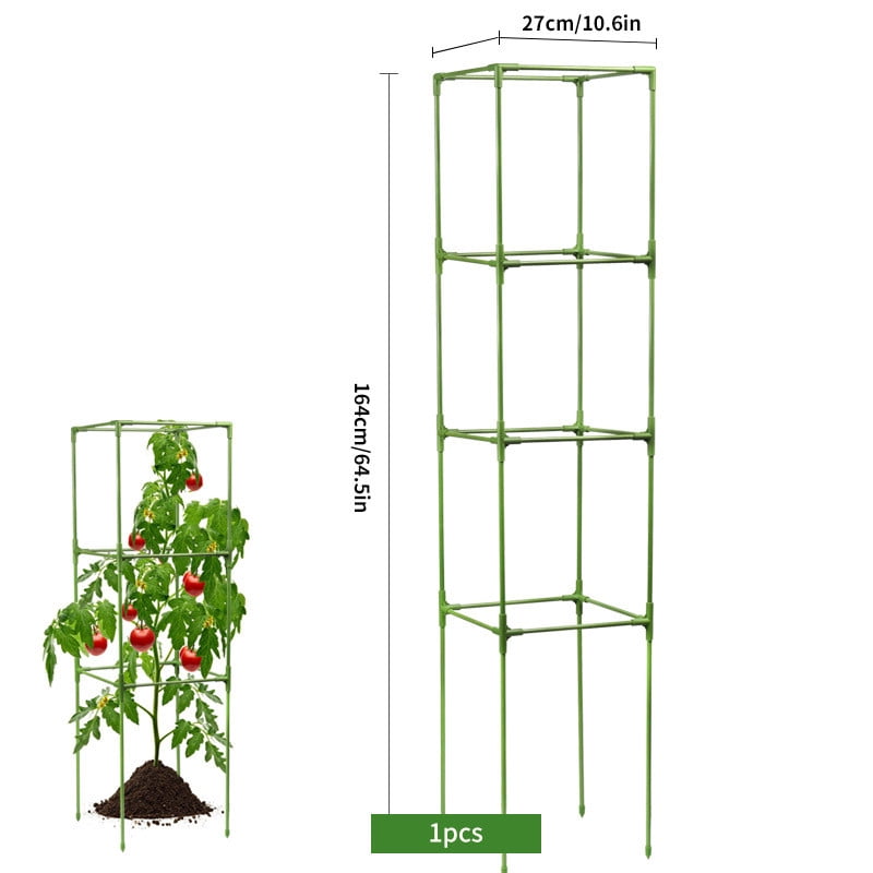 Garden Plant Support Pole Fiberglass Four-Corner Frame Cucumber Climbing Trellis Tomato Cage Bracket Durable Weather-Resistant Easy Install Enhanced Vegetables Outdoor Gardening