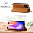 thumbnail image 4 of Compatible with iPhone 12 Mini Wallet Case, PU Leather Flip Folio Case with Card Holders RFID Blocking Kickstand [Shockproof TPU Inner Shell] Phone Cover For iPhone 12 Mini, Brown, 4 of 11