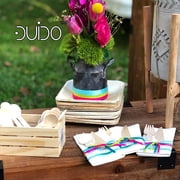 Disposable Wooden Cutlery Utensils Set ‚(Pack of 275) 110 Forks 55 Knives 110 Spoons, 5.5-inch Set Eco-Friendly Compostable Silverware Kit Biodegradable Party Supplies Events