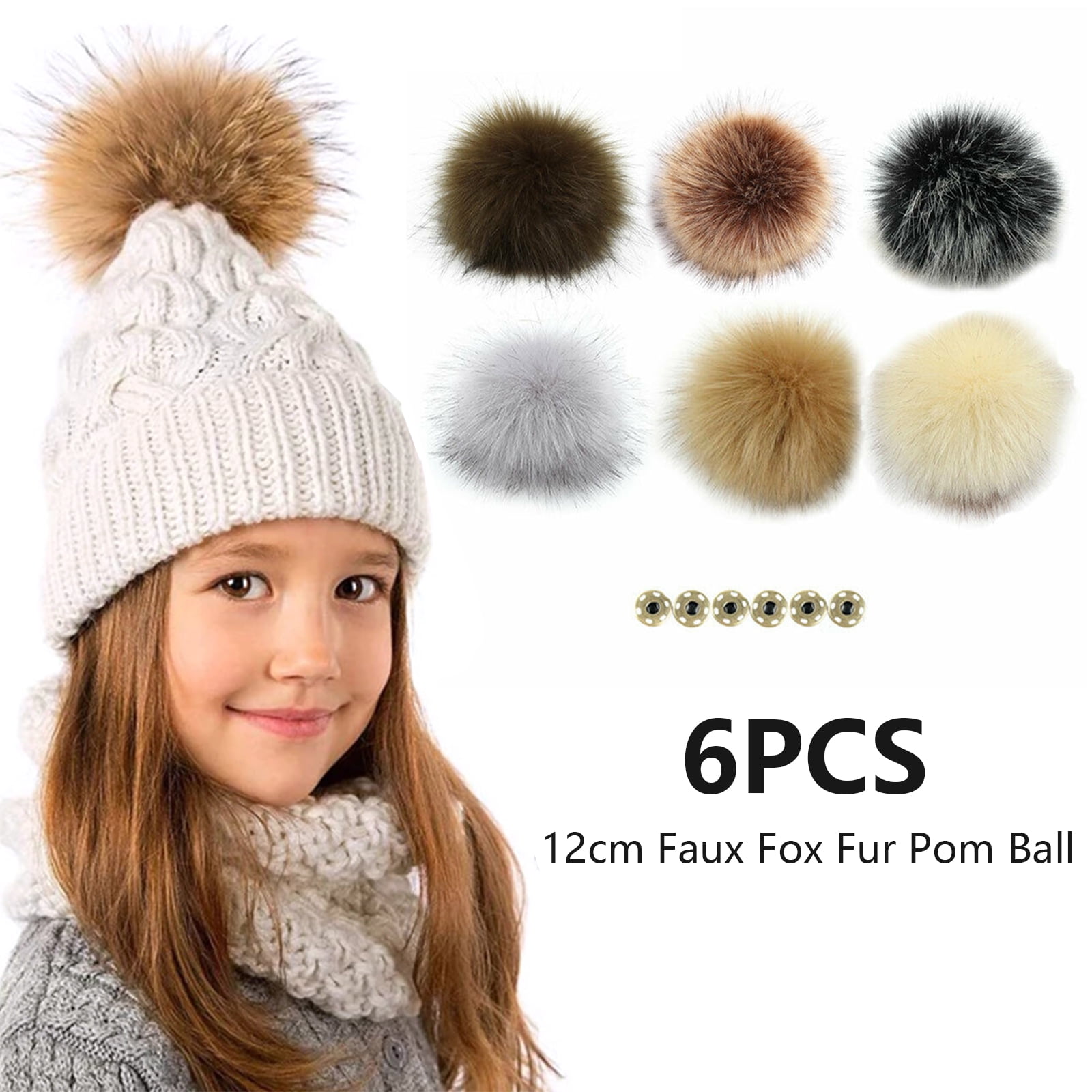 GOWA Pom Poms for Hats Bulk Pom Poms Faux Fur Pom Pom Balls for Hats Pompoms for Hats