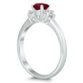 thumbnail image 2 of SZUL Women's 4MM Ruby and Diamond Cynthia Ring in 10K White Gold, 2 of 4