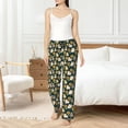 thumbnail image 5 of Uemuo Bear Sunflower Pattern Women's Wide Leg Palazzo Lounge Pants with Pockets Light Weight Loose Comfy Casual Pajama Pants-Small, 5 of 9