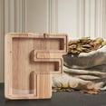 thumbnail image 4 of PEIBang Piggy Banks Twenty-Six English Alphabet Letter,Wooden Bills and Coins Bank Money Box,Bedroom Living Room Decoration, 4 of 7