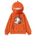 thumbnail image 5 of FYDUU Halloween Hoodies for Women Cute Ghost Graphic Pumpkin Hoodie Soft Comfy Fuzzy Hooded Sweatshirt Pullover Festive Outfit, 5 of 5