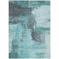 thumbnail image 2 of 9' X 12' Teal Blue And Charcoal Abstract Washable Indoor Outdoor Area Rug, 2 of 5