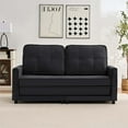 thumbnail image 3 of Puremind 63"W Pull Out Sofa Bed, Convertible Futon Sofa Bed, Loveseat Sofa Couch, Sleeper Sofa with Side Pockets for Living Room/Apartment/Office, Dark Gray, 3 of 7
